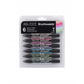 SET BRUSHMARKER X6 WINSOR TONOS PASTEL