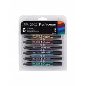 SET BRUSHMARKER X6 WINSOR TONOS RICOS
