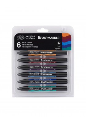 SET X 6 MARCADORES BRUSHMARKER TONOS RICOS