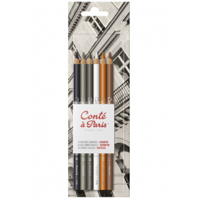 JUEGO LÁPIZ CARBONCILLO Y DISEÑO X6 BOSQUEJO CONTÉ À PARIS