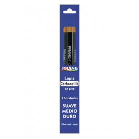 JUEGO LÁPIZ CARBONCILLO SECO CHARCOAL DE PITA X3 PRANG