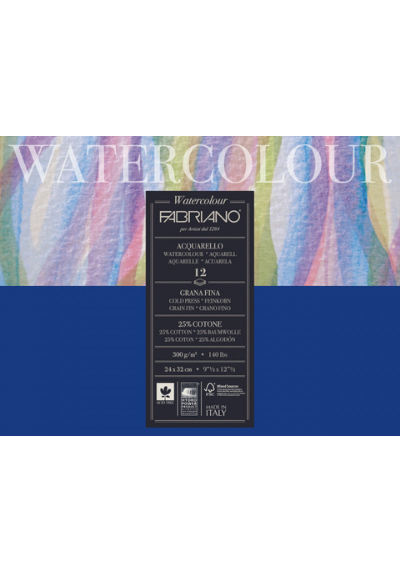 BITÁCORA FABRIANO ACUARELA 25% ALGODÓN FRÍO 300G 24X32CM