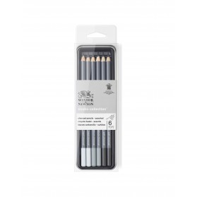 LAPIZ CARBONCILLO CHARCOAL-SECO X6 WINSOR 490025