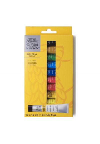 CAJA ACRILICO WINSOR 12ML  X 10 COLORES 2190605