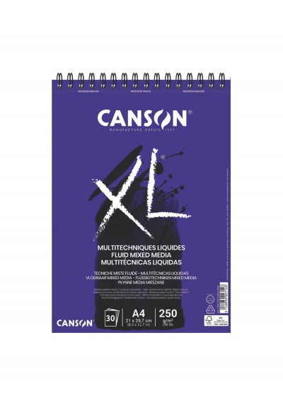 BITÁCORA CANSON XL A4 250G 30H MIXMEDIA LIQUIDAS