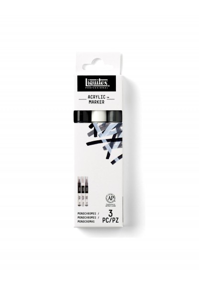 CAJA MARCADORES LIQUITEX PROF. X3 RF3699242 MONOCROMAS     