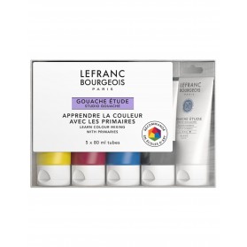 ESTUCHE TEMPERA GOUACHE LEFRANC STUDENT 80ML X5 COLORES     