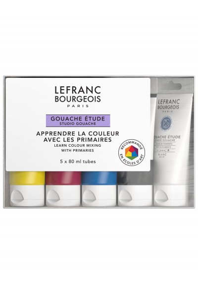 ESTUCHE TEMPERA GOUACHE LEFRANC STUDENT 80ML X5 COLORES     