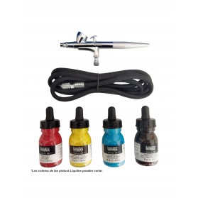 KIT AEROGRAFO DOBLE ACCIÓN CON TINTAS BD 831          