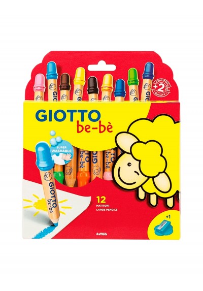 CAJA LAPIZ DE COLOR X12 Y TAJALAPIZ GIOTTO BEBE F477700     