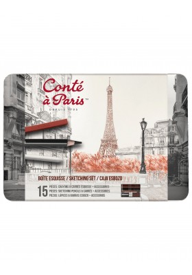 CAJA LAPICES Y BARRAS ESBOZO CONTE 15 PCS RF 750411