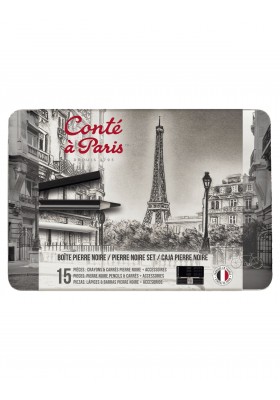 CAJA LAPICES Y BARRAS CARBONCILLO CONTE 15PCS RF 750410