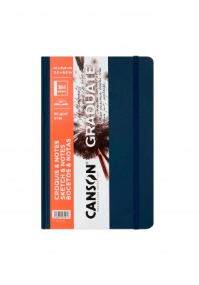 CUADERNO CANSON GRADUATE 14X21.6CM 90G AZUL OSC C31200L043  