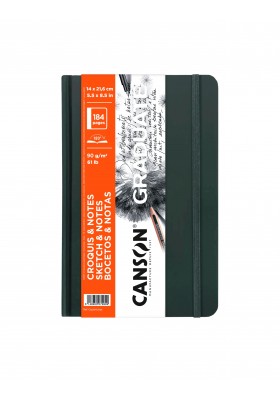 CUADERNO CANSON GRADUATE14X21.6CM 90G GRIS OSC C31200L042 