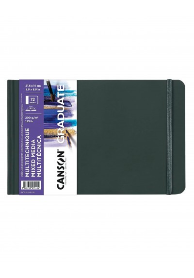 CUADERNO CANSON GRADUATE 21.6X14CM MIXMEDIA HORI C31200L031 