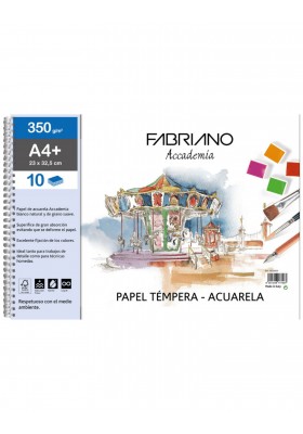 BITACORA FABRIANO ACCADEMIA TEMPERA - ACUARELA 350G 23X32.5CM 10H 74233255