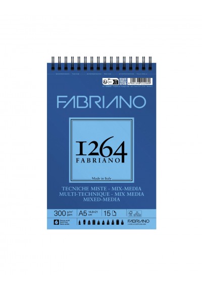 BITACORA FABRIANO 1264 TENICAS MIXTAS A5 15H 300G 19100642