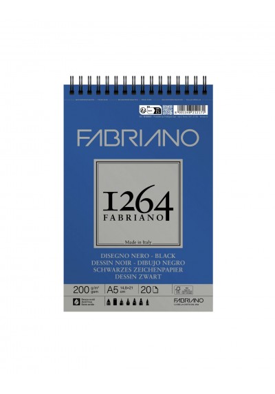 BITACORA FABRIANO 1264 DIBUJO NEGRO A5 20H 180G 19100651