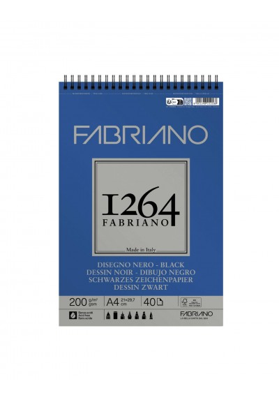 BITACORA FABRIANO 1264 DIBUJO NEGRO A4 40H 200G 19100652
